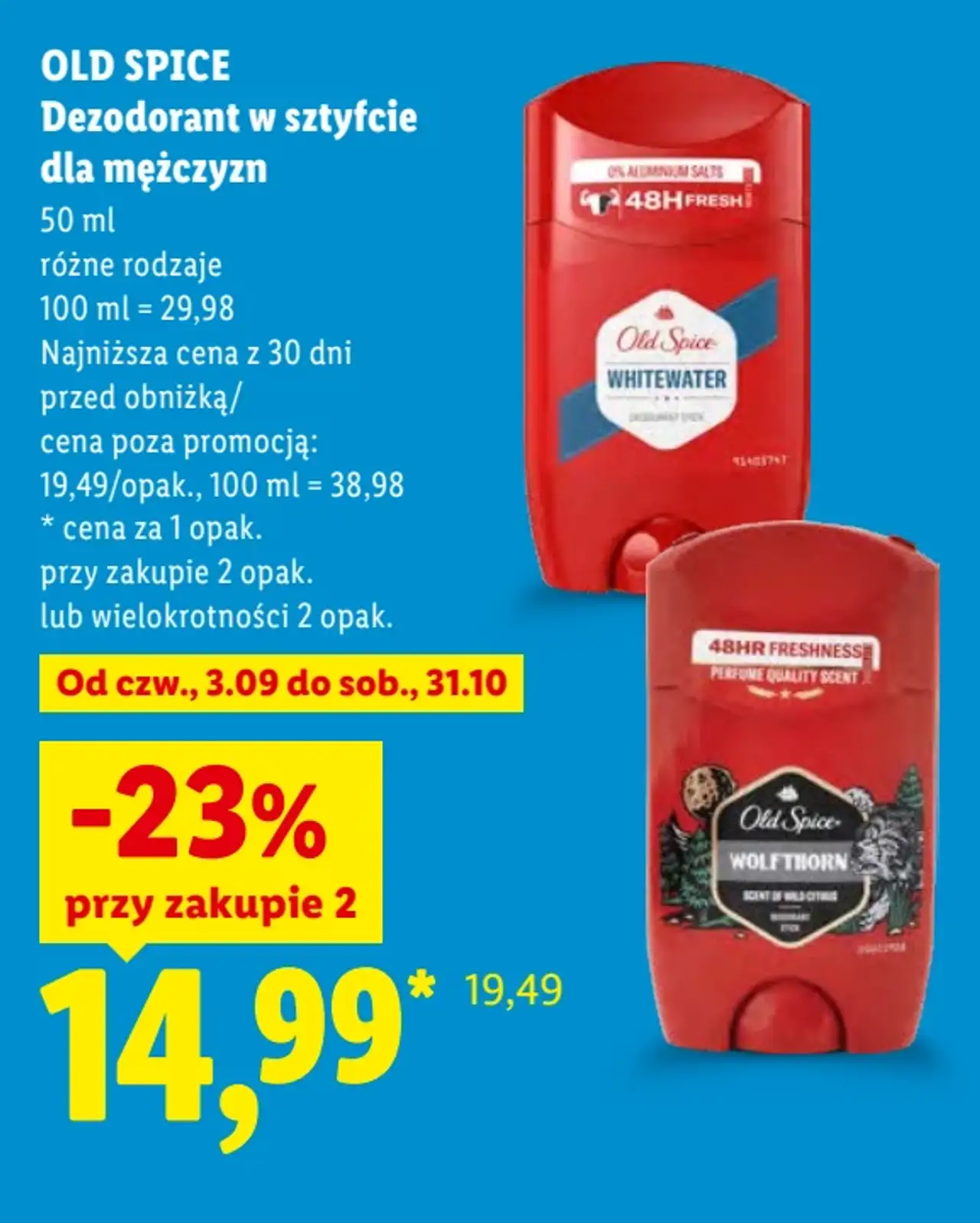 OLD SPICE Dezodorant w sztyfcie dla mężczyzn -23% przy zakupie 2