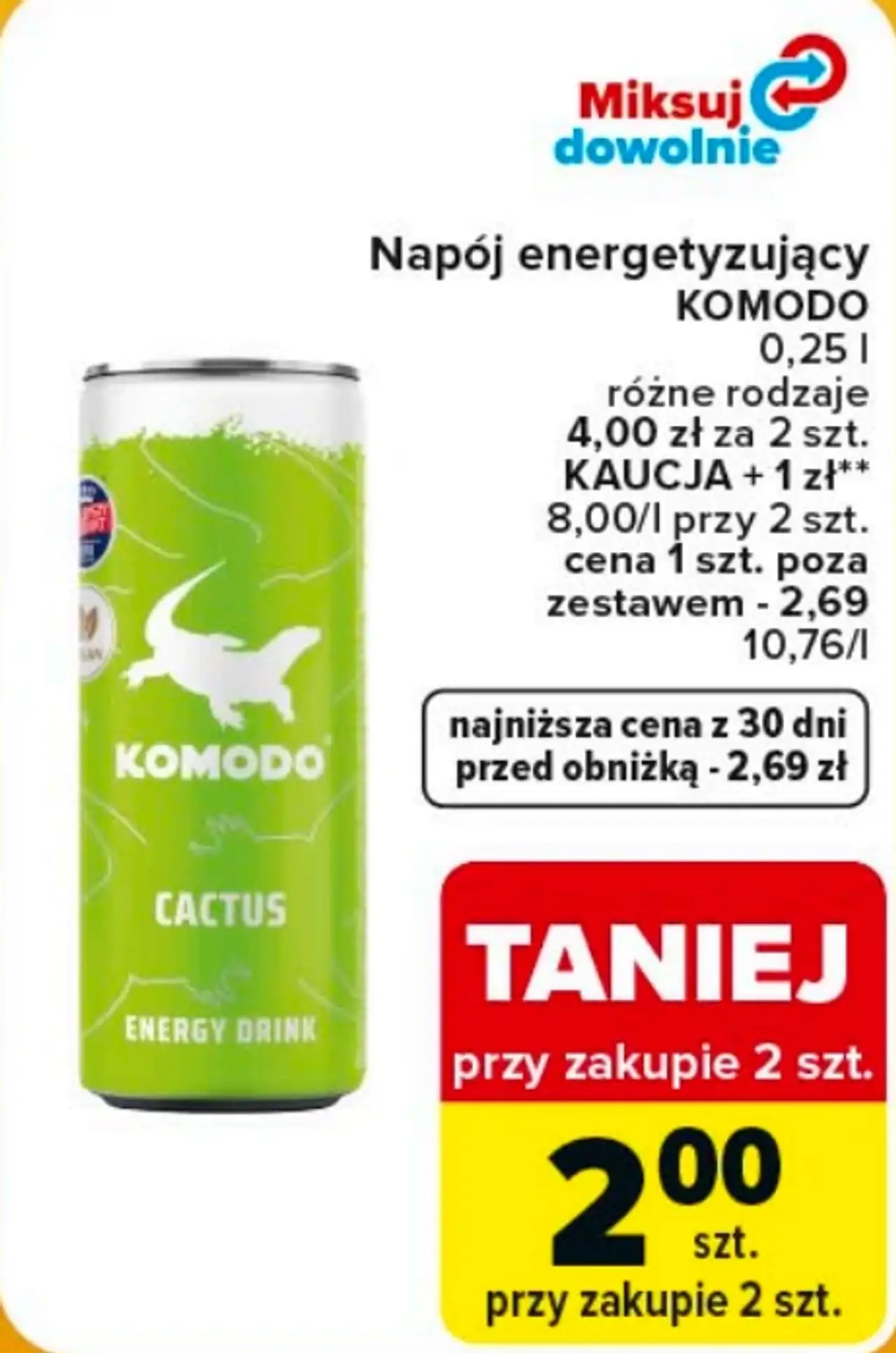 Napój energetyzujący Komodo 0,25 l