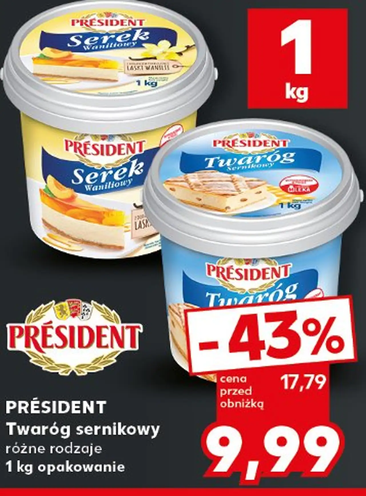 Serek waniliowy z pokruszoną laską wanilii President