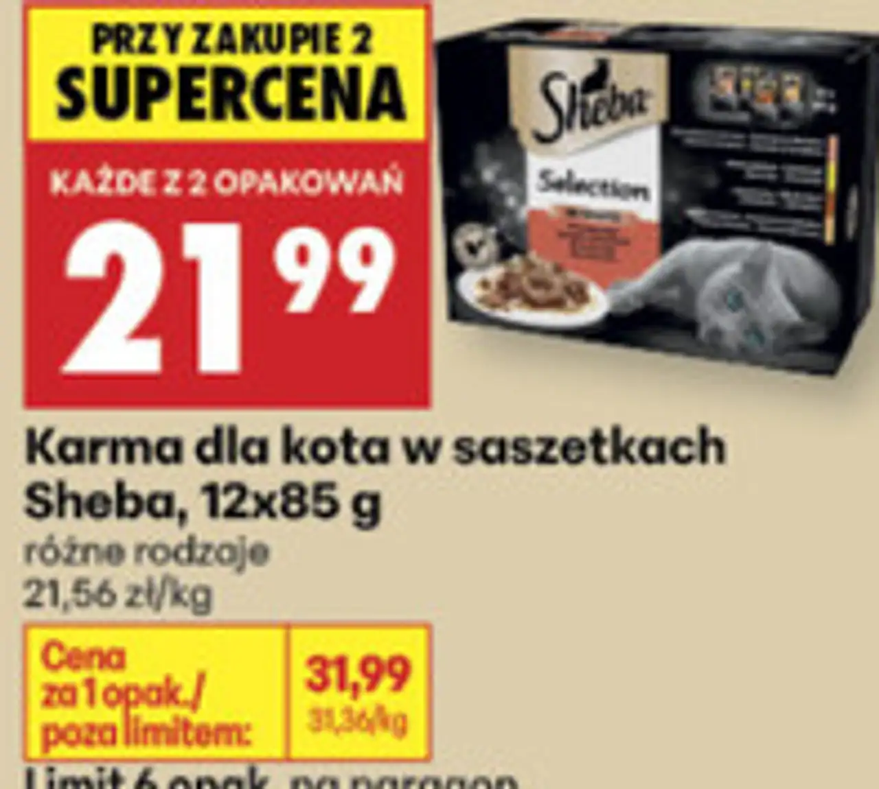Karma dla kota w saszetkach Sheba, 12x85 g