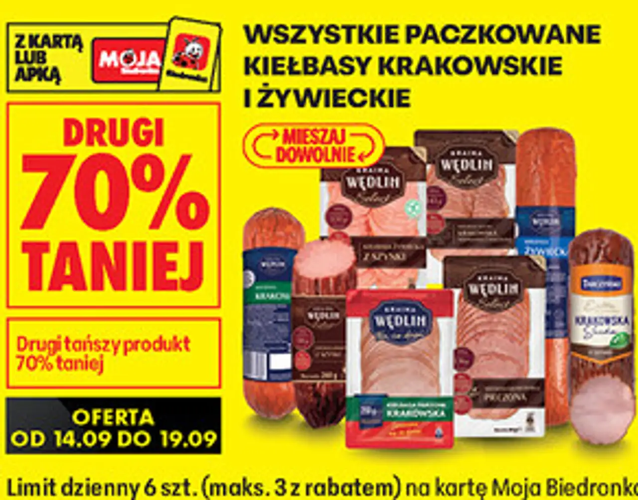 Wszystkie paczkowane kiełbasy krakowskie i żywieckie Kraina Wędlin
