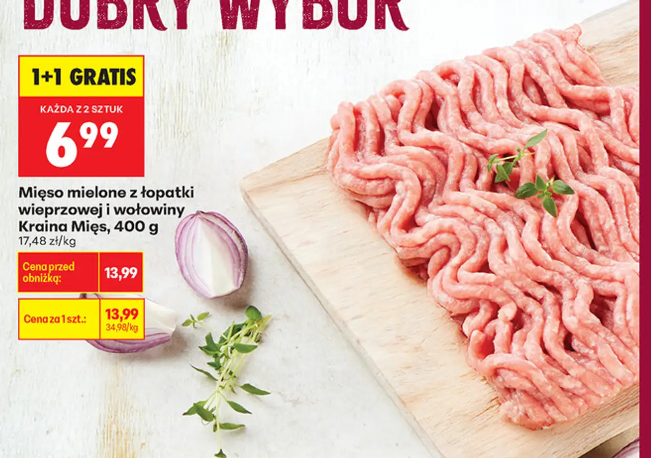 Mięso mielone z łopatki wieprzowej i wołowiny Kraina Mięs, 400 g
