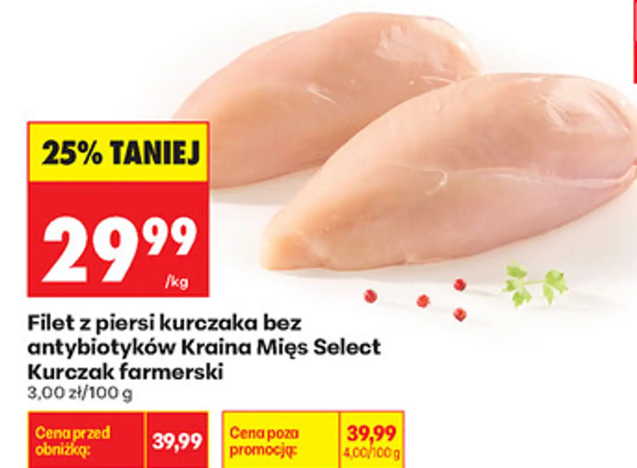 Filet z piersi kurczaka bez antybiotyków Kraina Mięs Select Kurczak farmerski