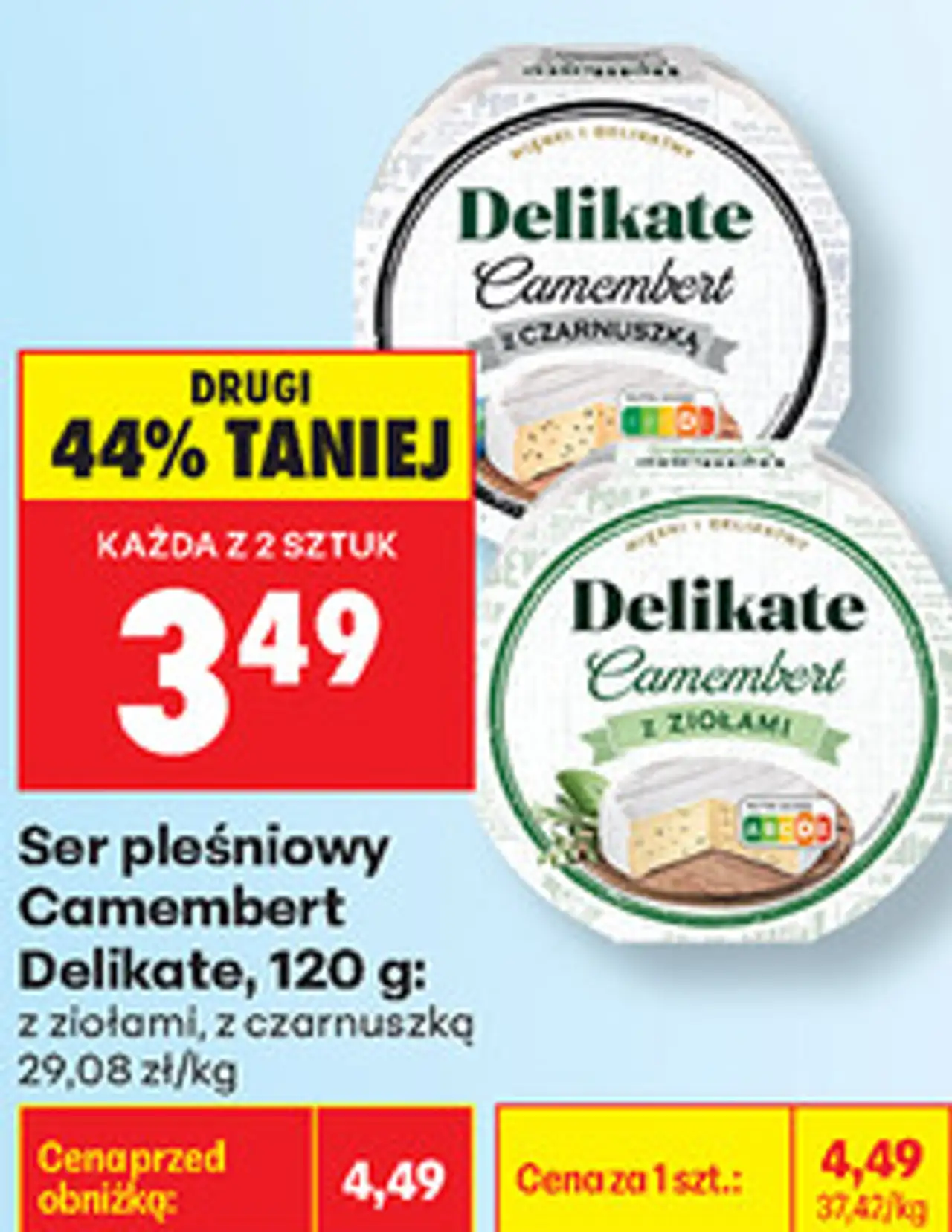 Ser pleśniowy Camembert Delikate z dodatkami