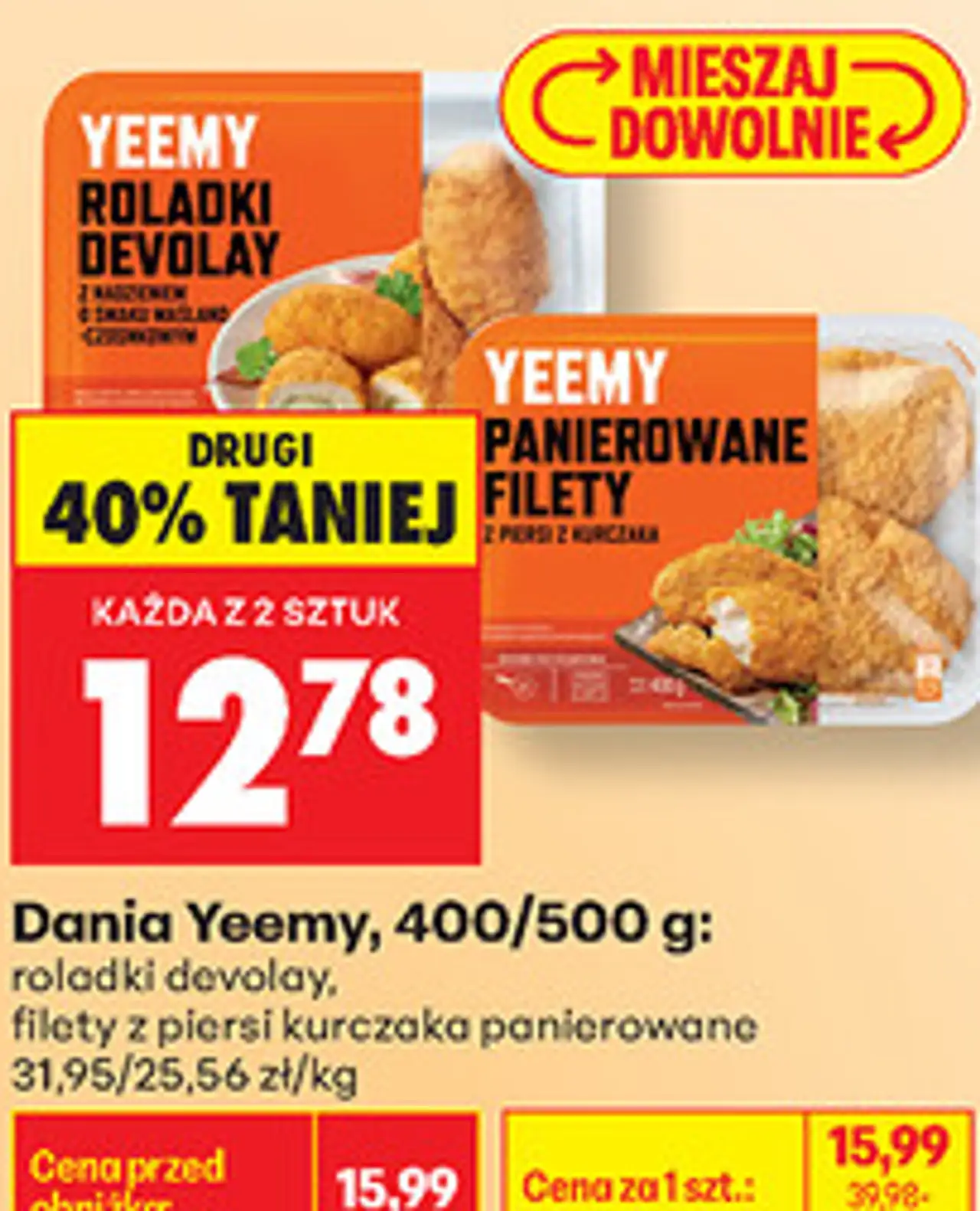 Dania Yeemy: roladki devolay, filety z piersi kurczaka panierowane