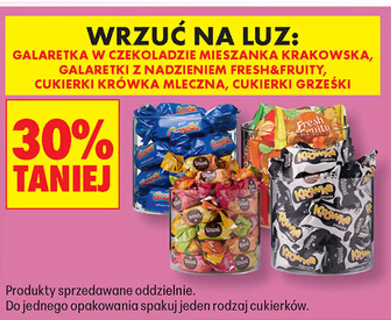 Mieszanka Krakowska, Fresh & Fruity, Krówka Mleczna, Grześki