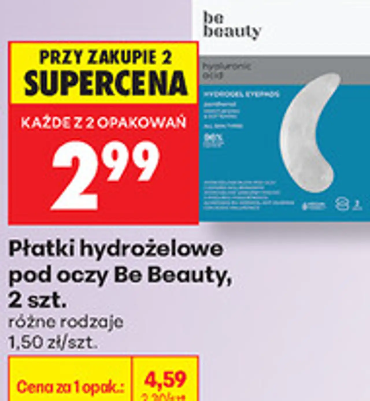 Płatki hydrożelowe pod oczy Be Beauty