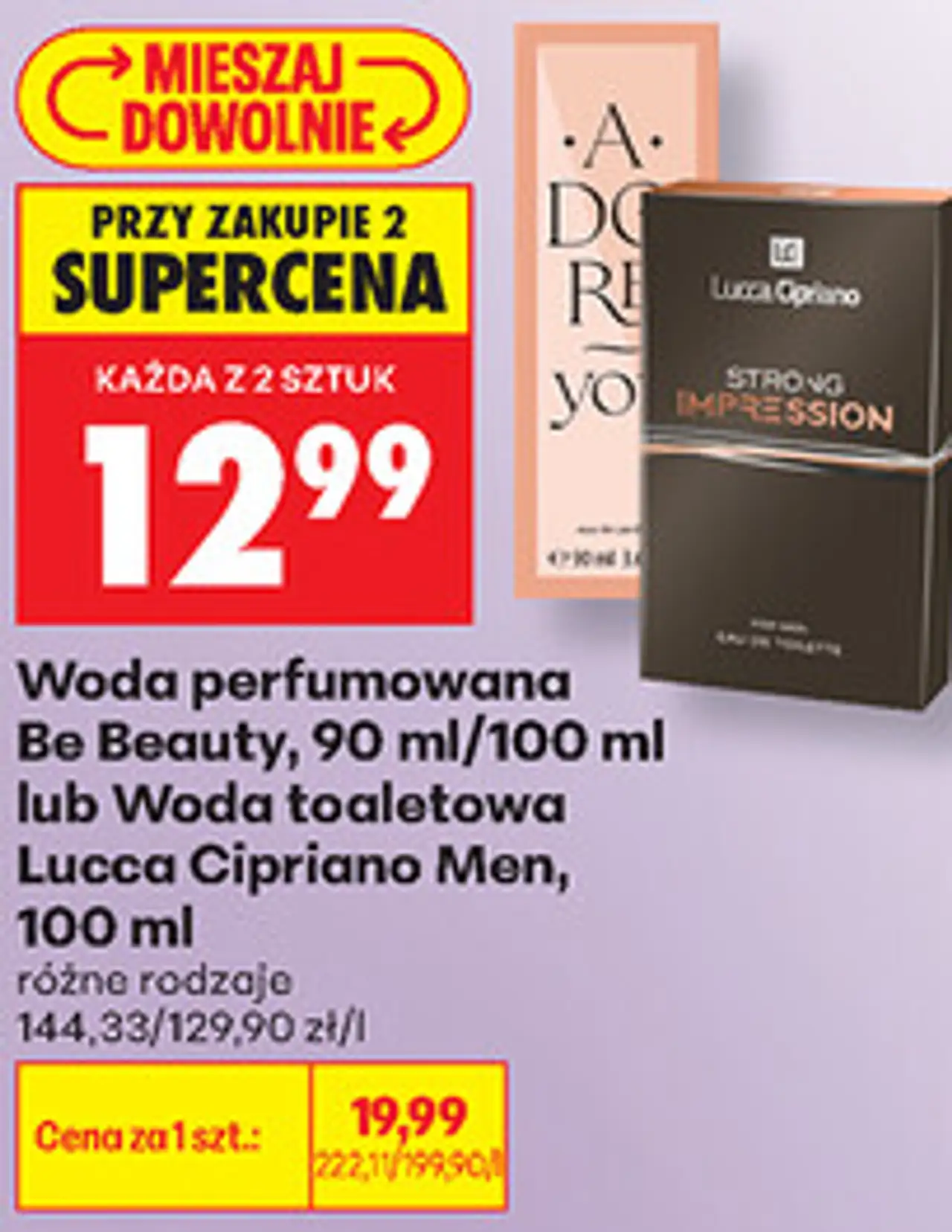 Woda perfumowana Be Beauty, 90 ml/100 ml lub Woda toaletowa Lucca Cipriano Men, 100 ml