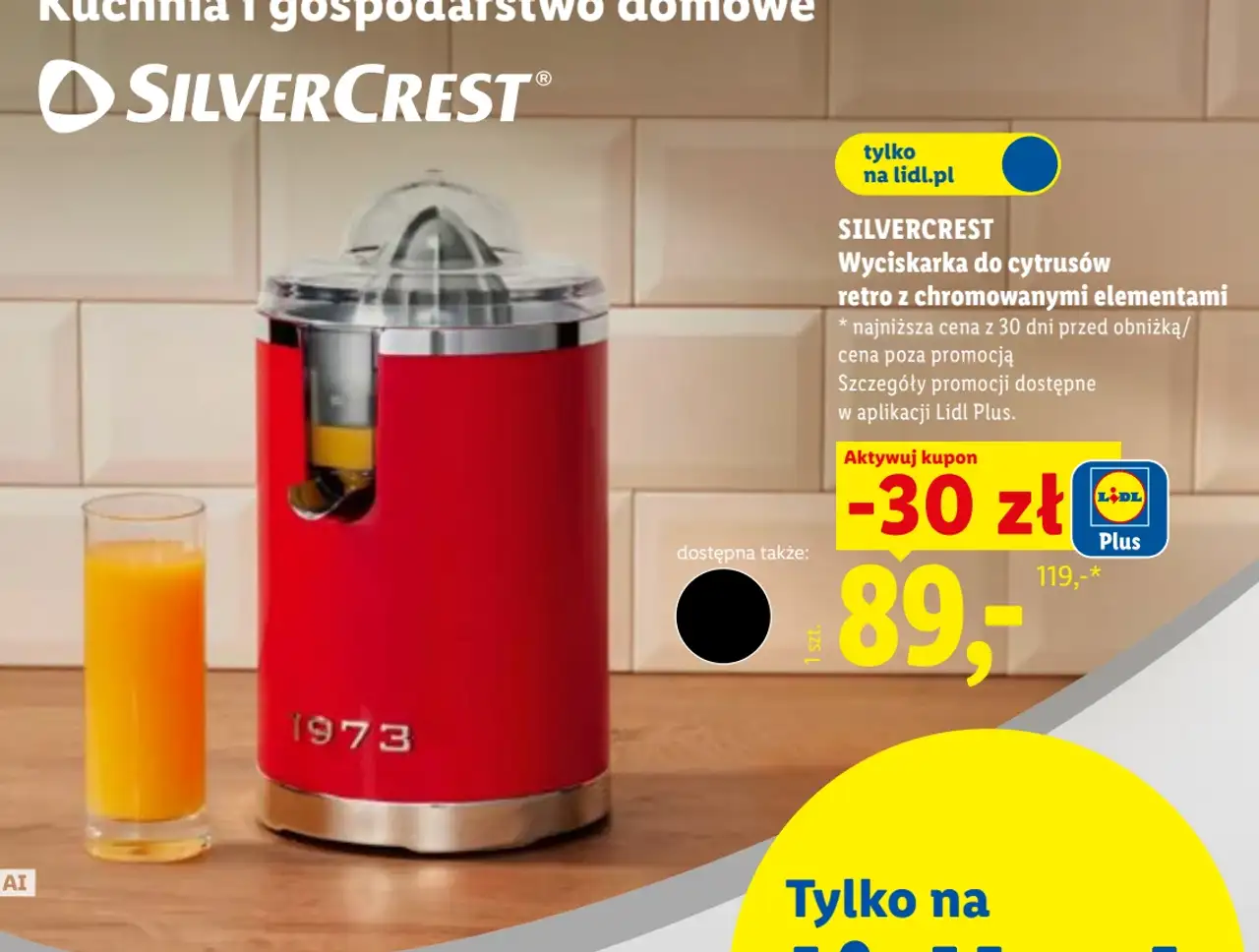 SILVERCREST Wyciskarka do cytrusów retro z chromowanymi elementami