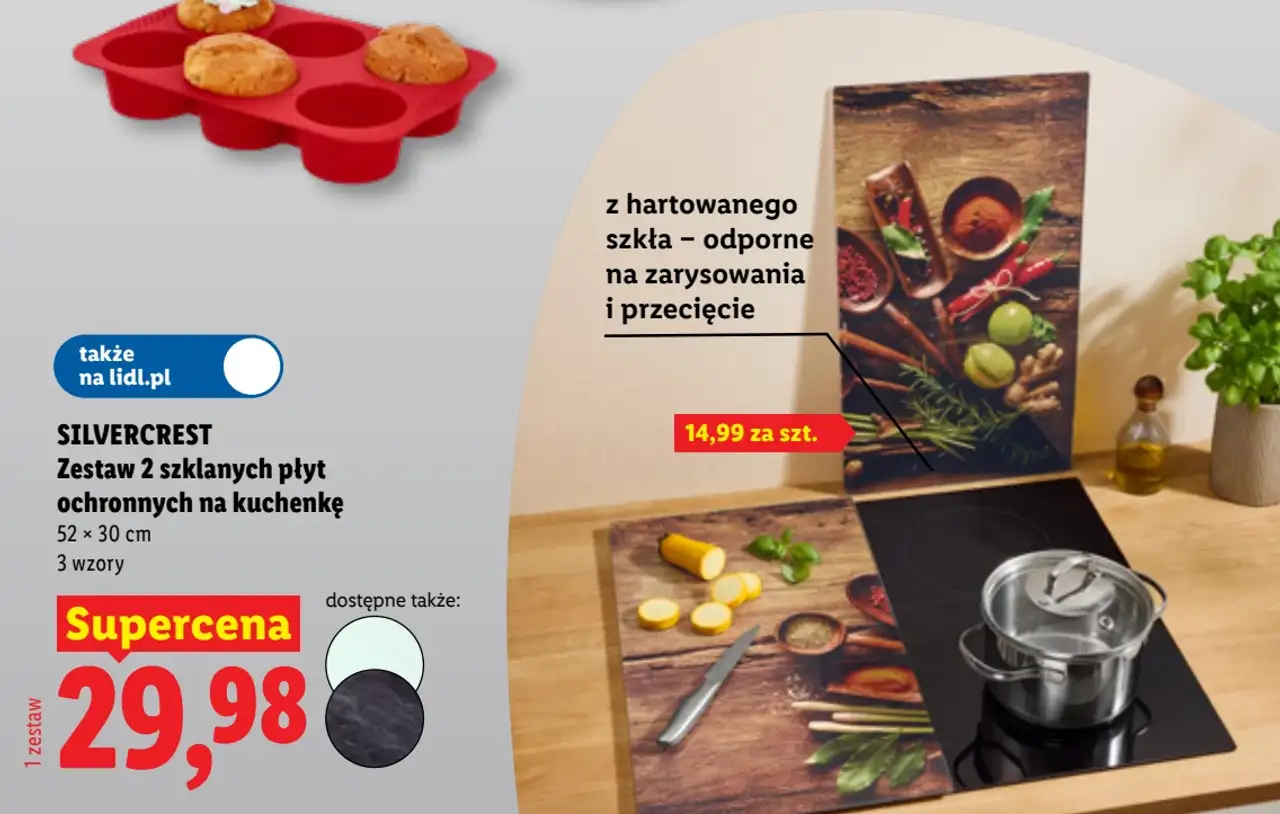Silvercrest Zestaw 2 szklanych płyt ochronnych na kuchenkę