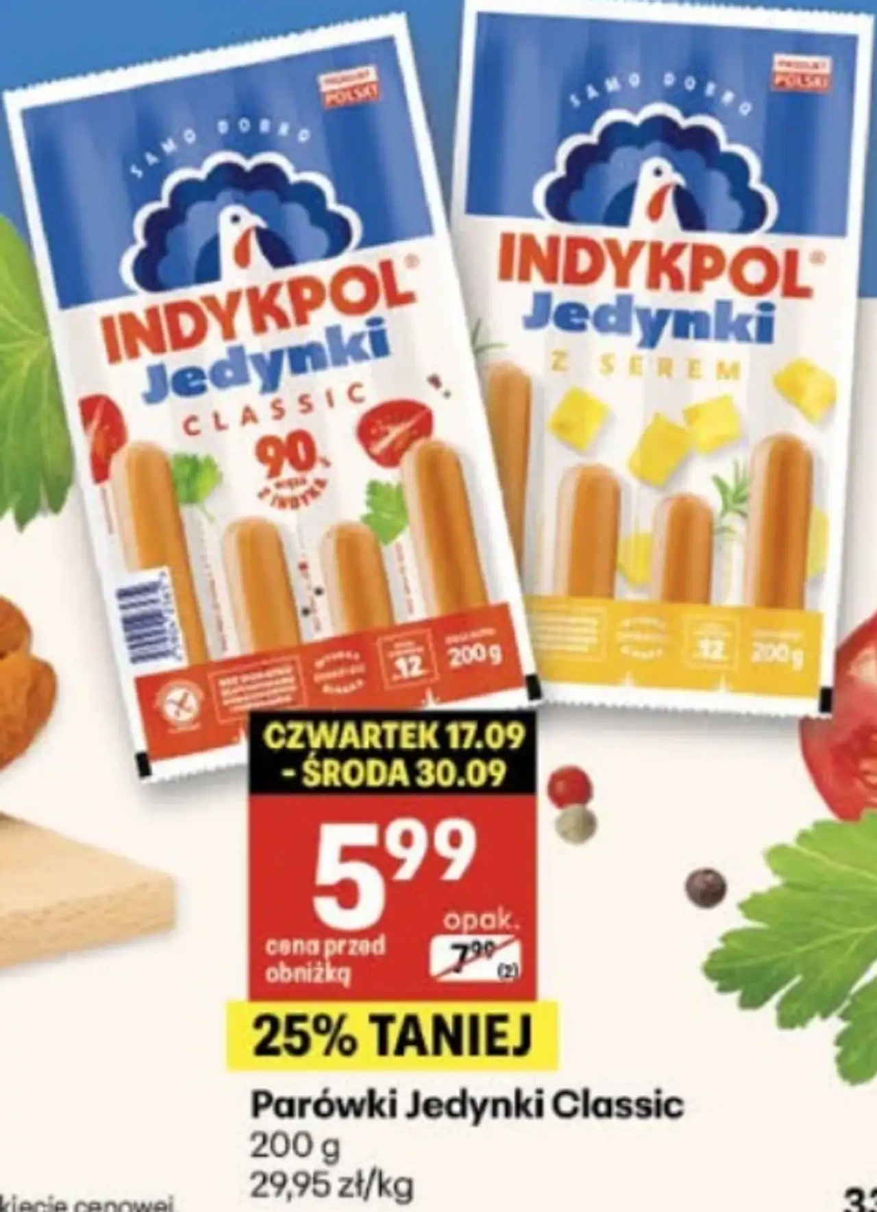 Parówki Jedynki Classic Indykpol