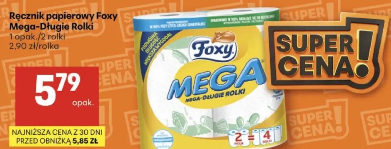 Ręcznik papierowy Foxy Mega-Długie Rolki