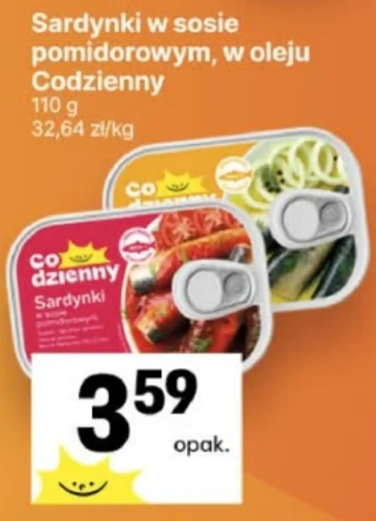 Sardynki w sosie pomidorowym, w oleju Codzienny