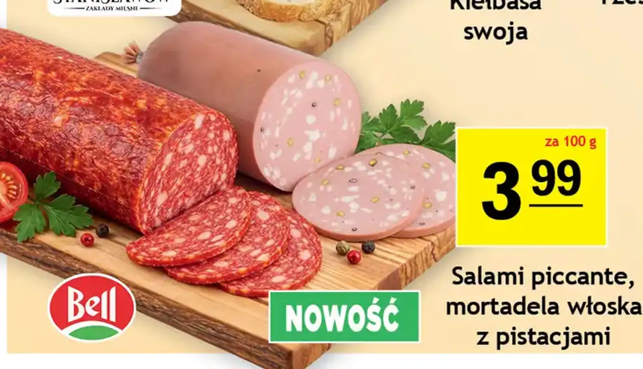 Bell Salami piccante, mortadela włoska z pistacjami