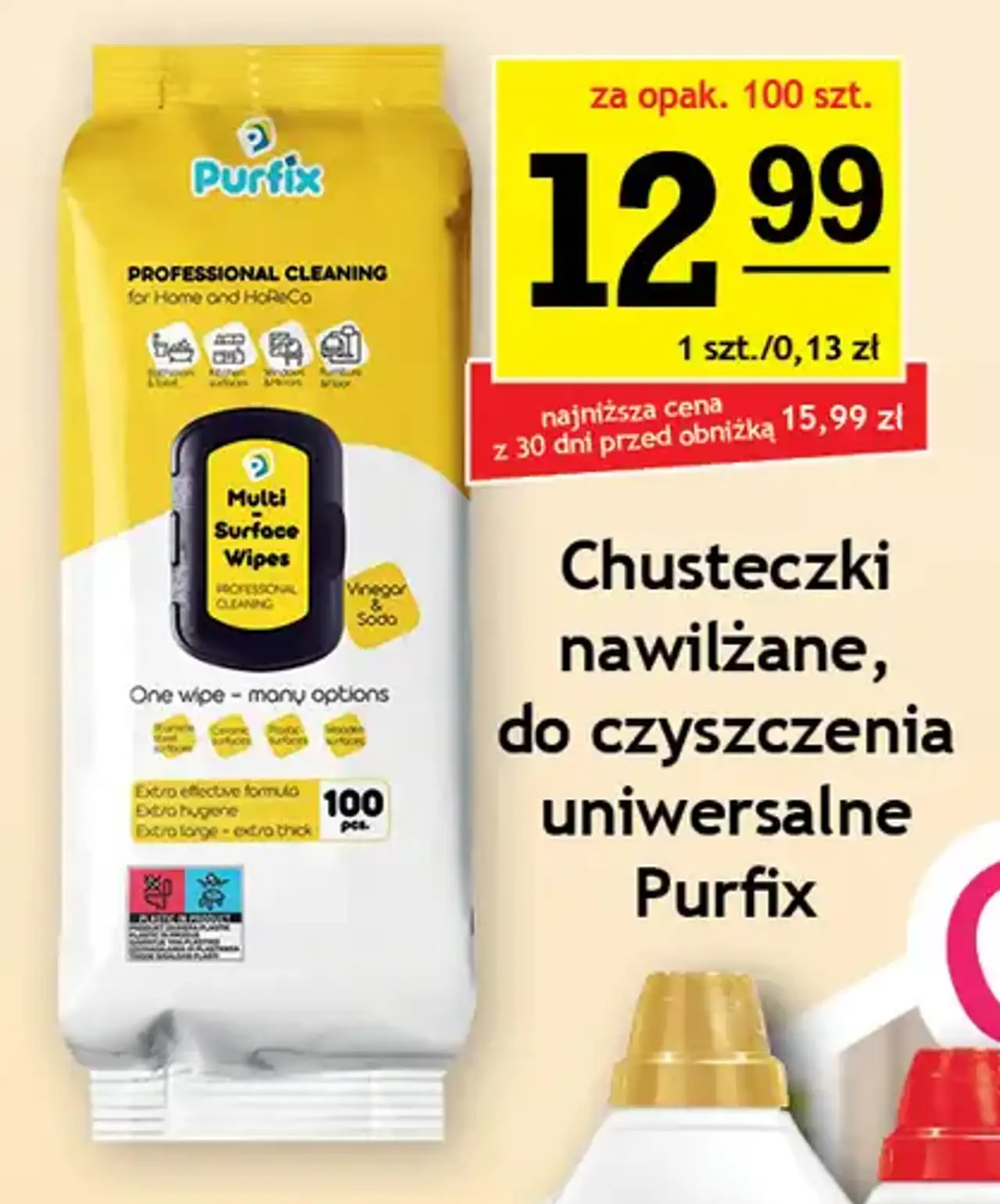 Chusteczki nawilżane, do czyszczenia uniwersalne Purfix