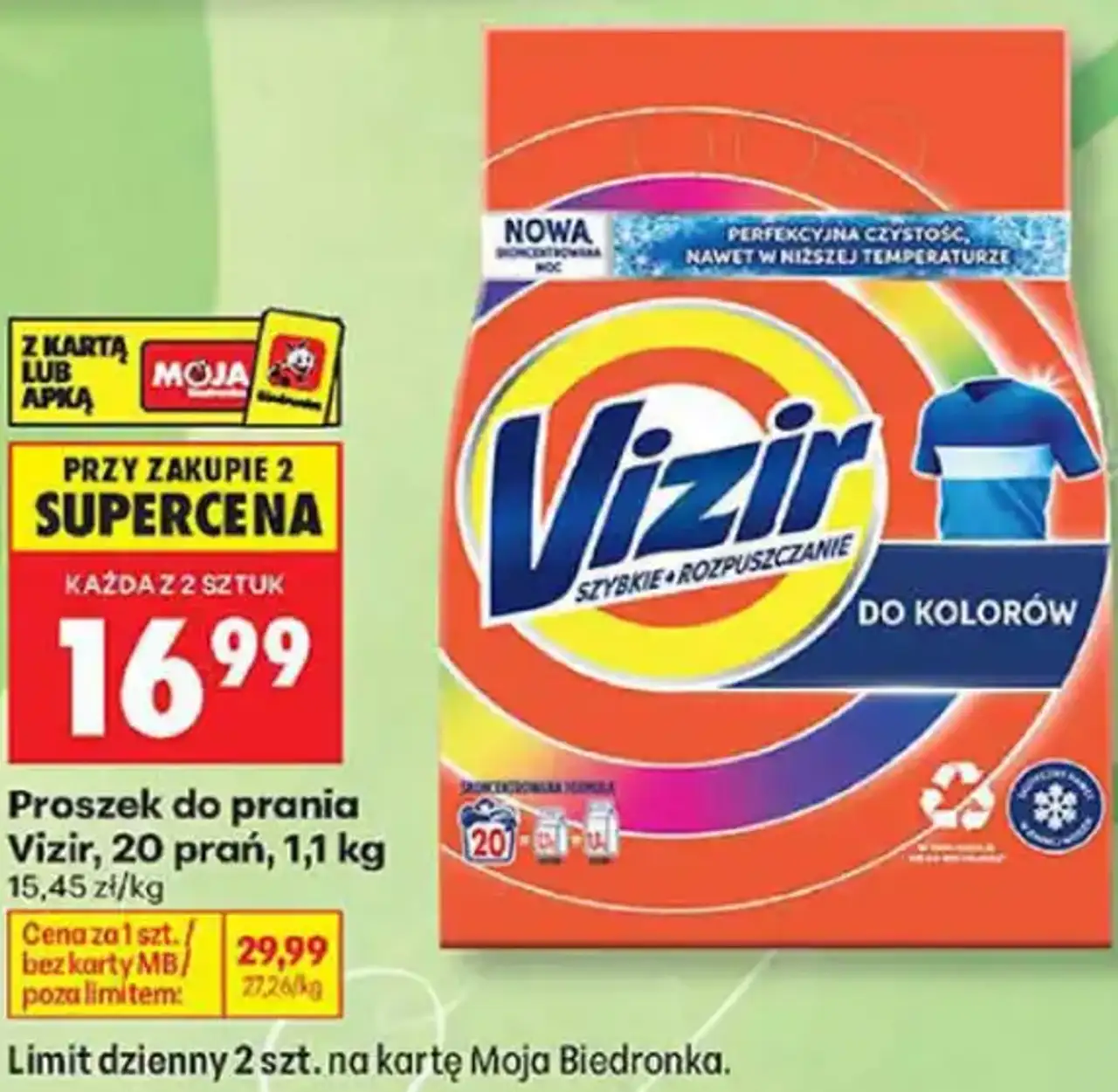 Proszek do prania Vizir, 20 prań, 1,1 kg