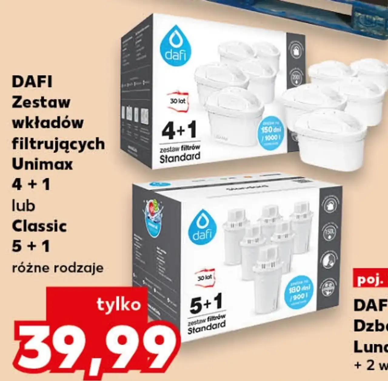 DAFI Zestaw wkładów filtrujących Unimax 4+1 lub Classic 5+1