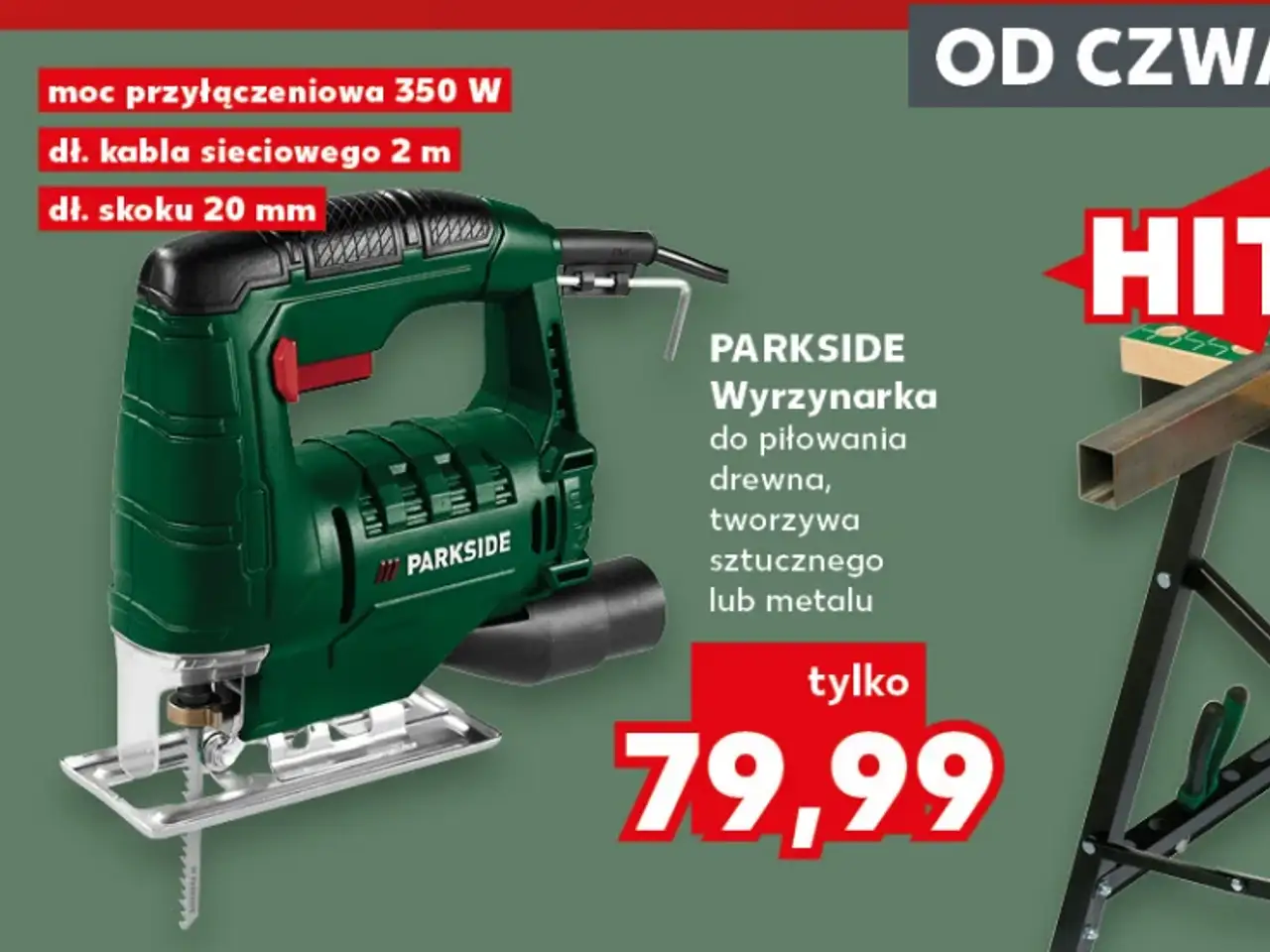 Parkside Wyrzynarka do drewna, tworzyw sztucznych i metalu 350W