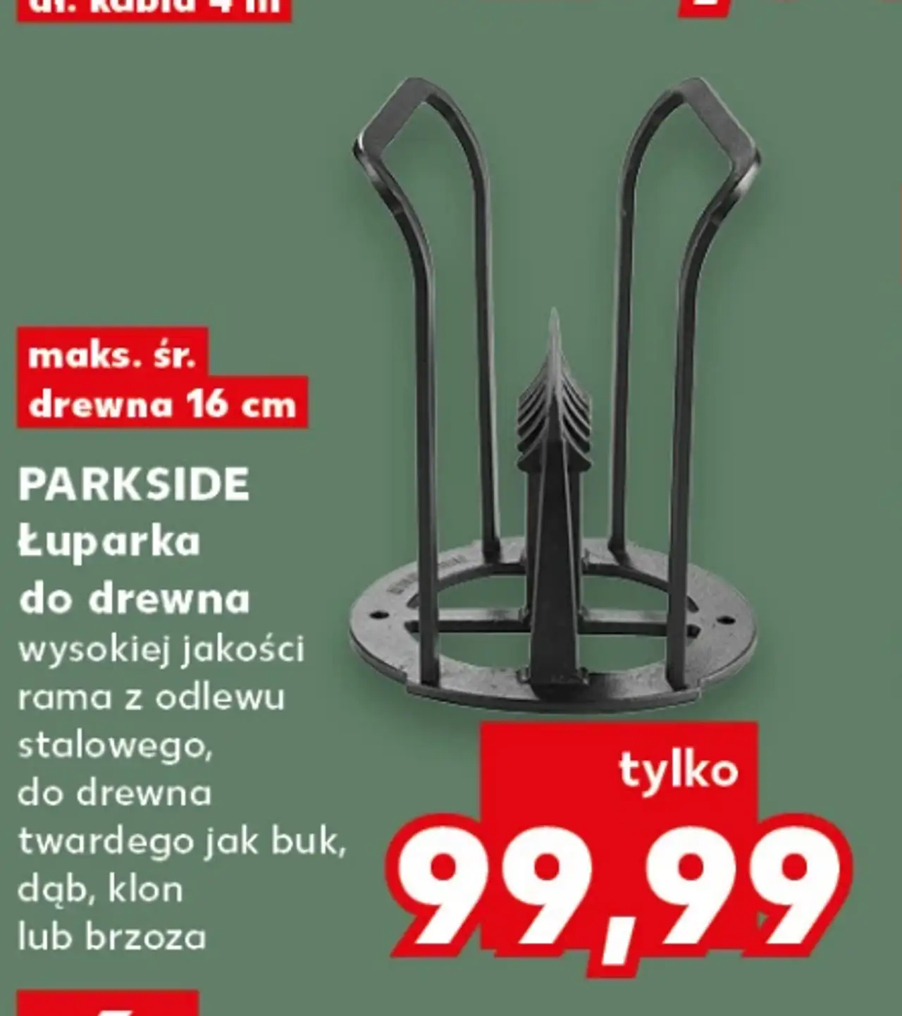 Parkside Łuparka do drewna stalowa, do twardego i miękkiego drewna