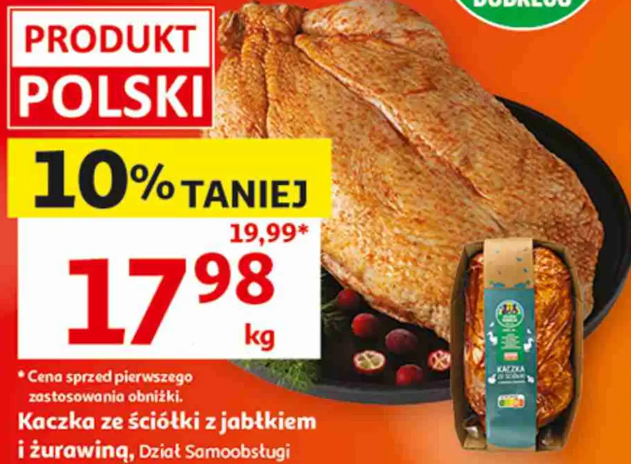 Kaczka ze ściółki z jabłkiem i żurawiną