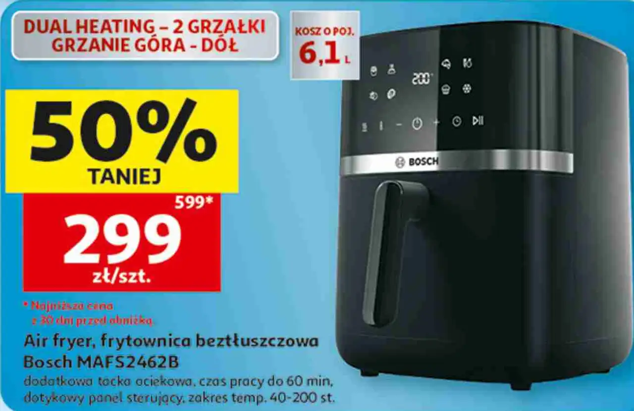 Air fryer, frytownica beztłuszczowa Bosch MAFS2462B