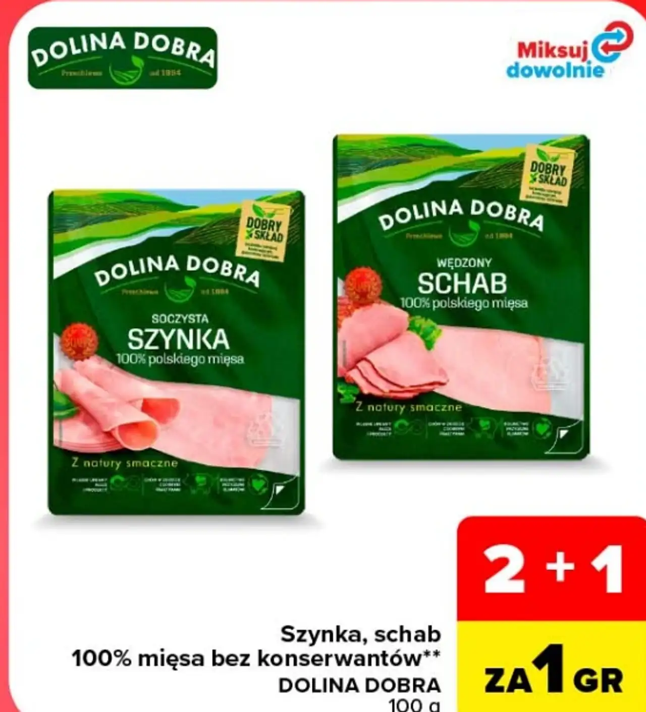 Szynka, schab Dolina Dobra 100g