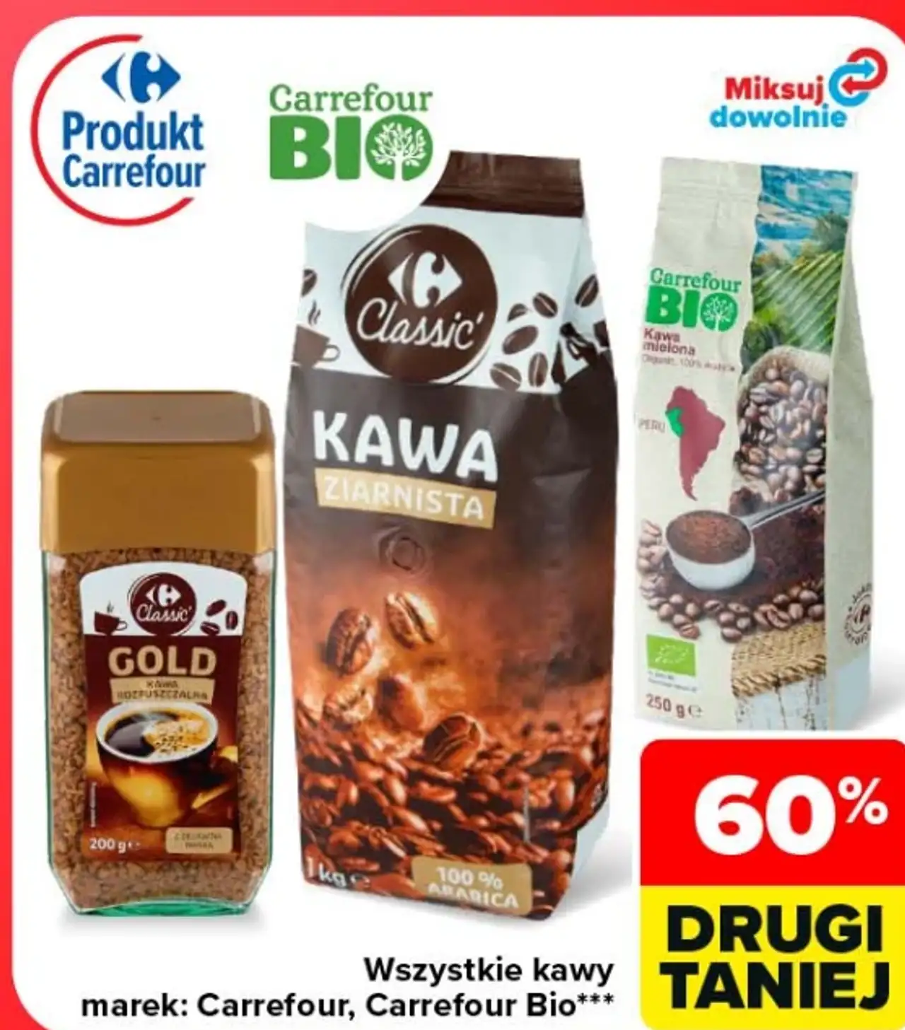 Kawy Carrefour, Carrefour Bio, Carrefour Classic