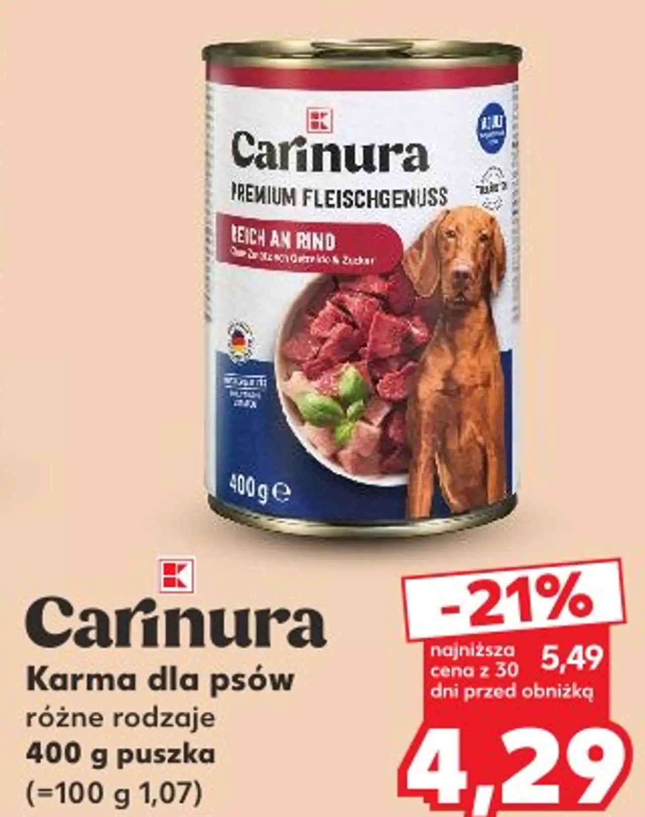 Carinura Karma dla psów, różne rodzaje