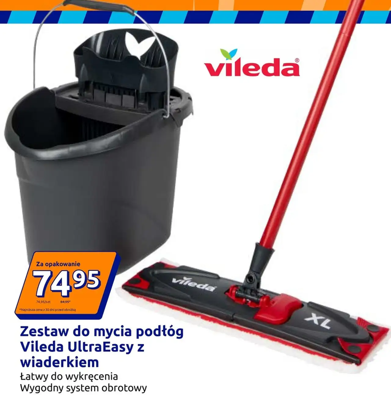 Zestaw do mycia podłóg Vileda UltraEasy z wiaderkiem