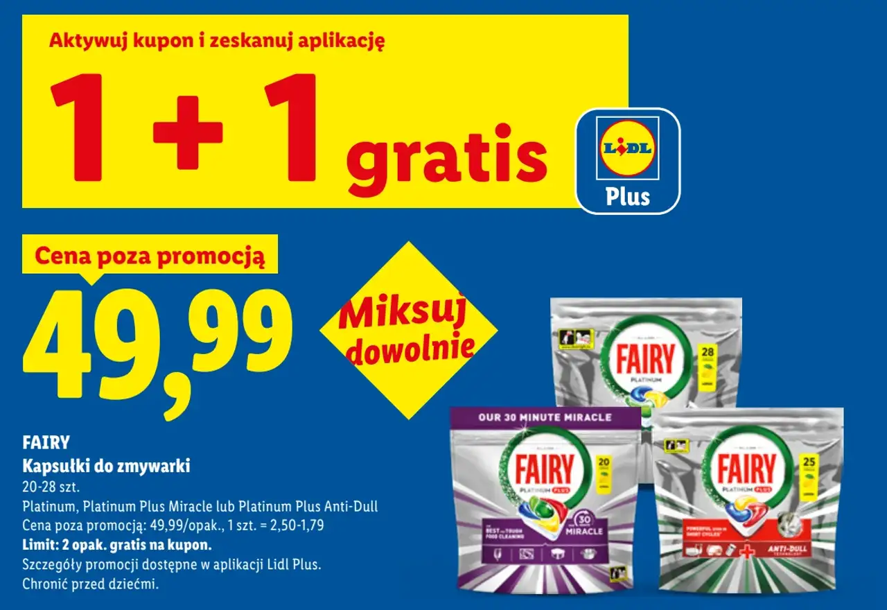 Fairy Kapsułki do zmywarki Platinum / Platinum Plus Miracle / Platinum Plus Anti-Dull