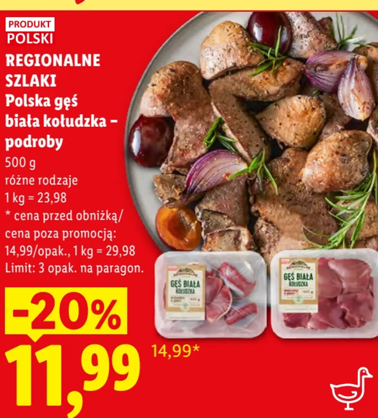 REGIONALNE SZLAKI Polska gęś biała kołudzka - podroby