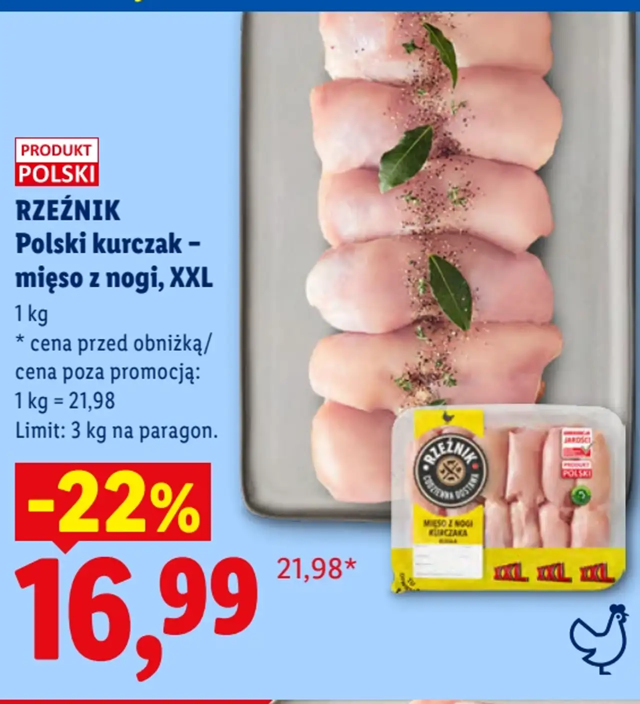 RZEŹNIK Polski kurczak - mięso z nogi, XXL