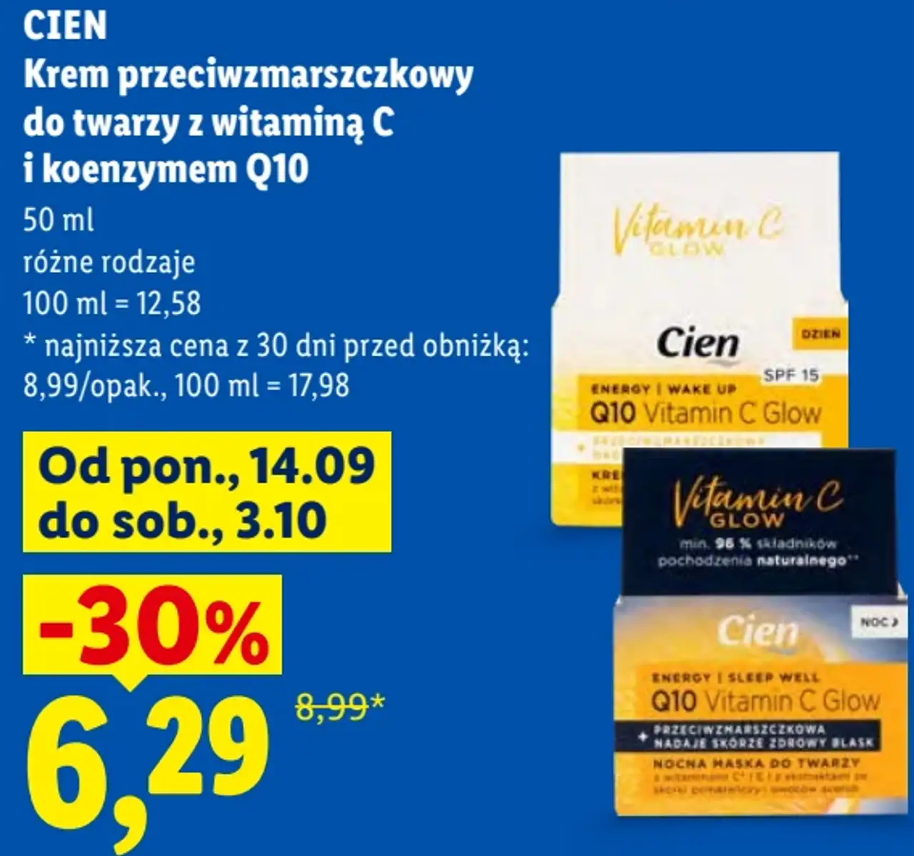 CIEN Krem przeciwzmarszczkowy do twarzy z witaminą C i koenzymem Q10