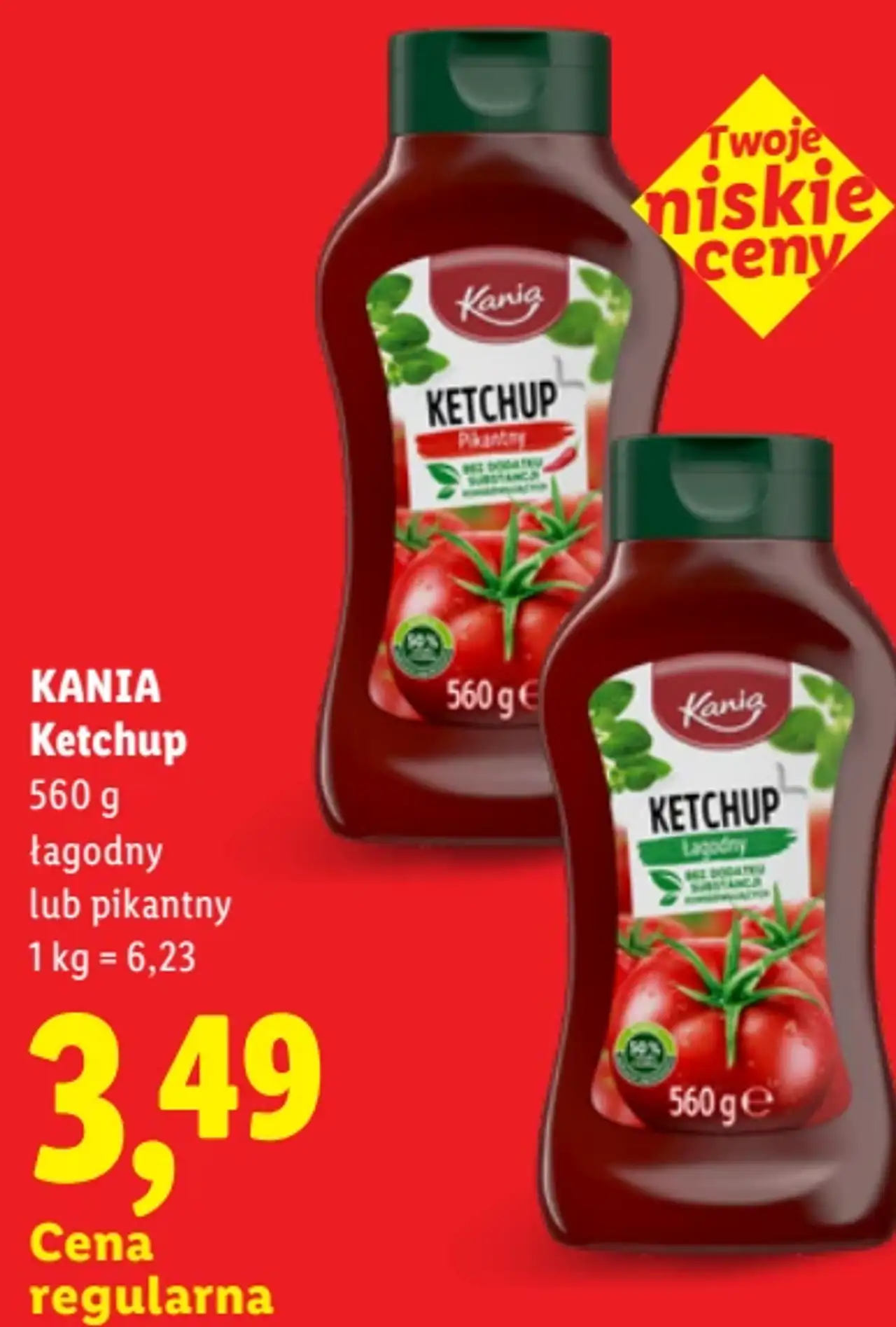KANIA Ketchup łagodny lub pikantny