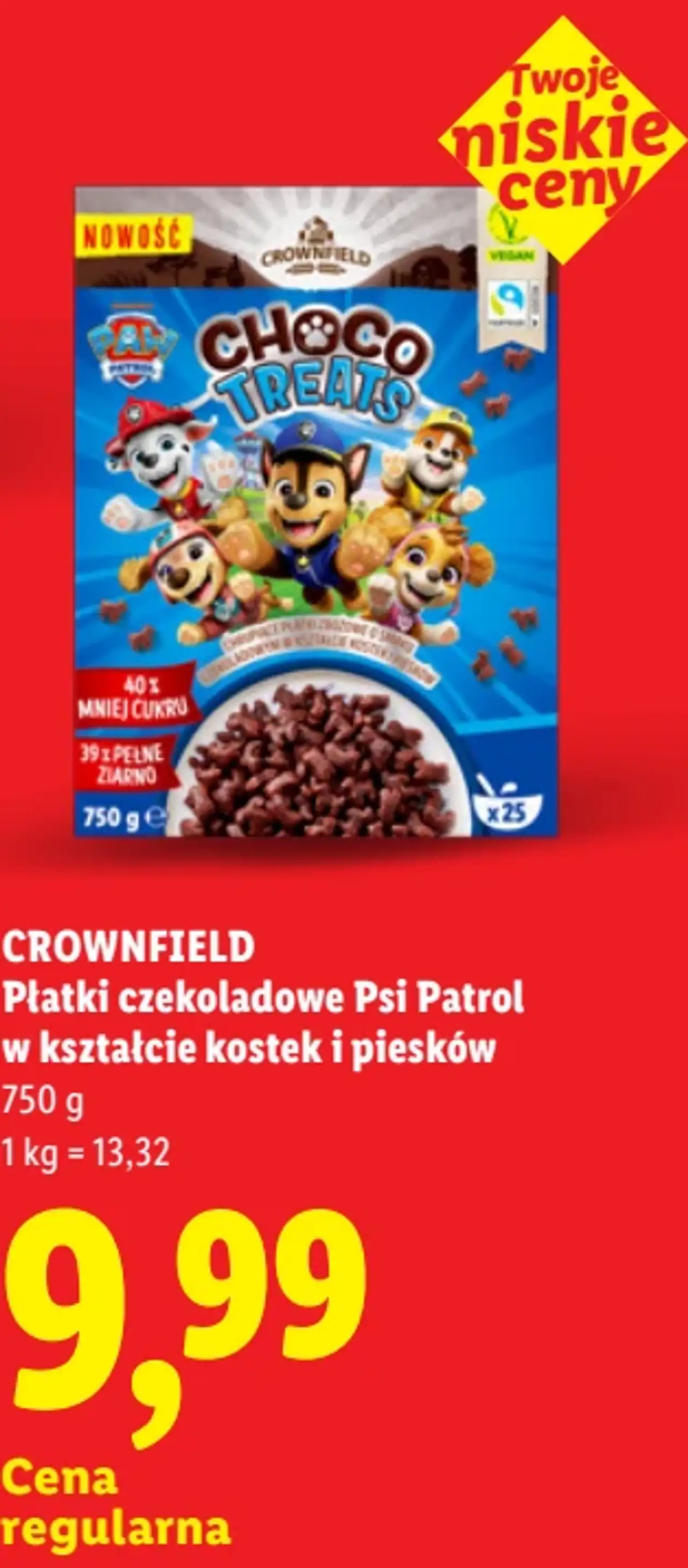 Crownfield Płatki czekoladowe Psi Patrol w kształcie kostek i piesków