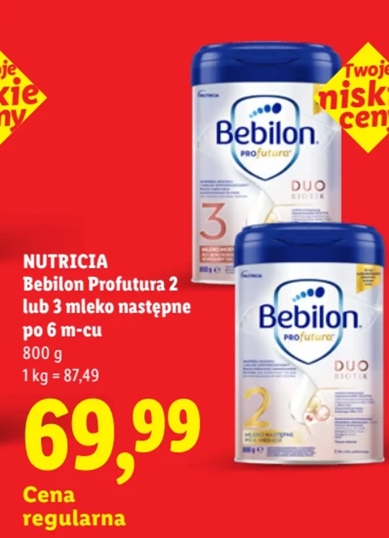 NUTRICIA Bebilon Profutura 2 lub 3 mleko następne po 6 m-cu