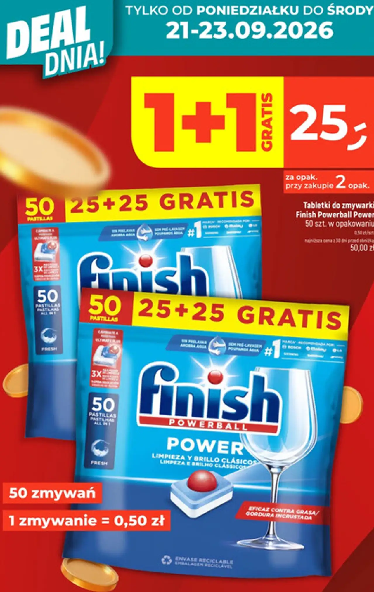 Tabletki do zmywarki Finish Powerball Power 50 szt.