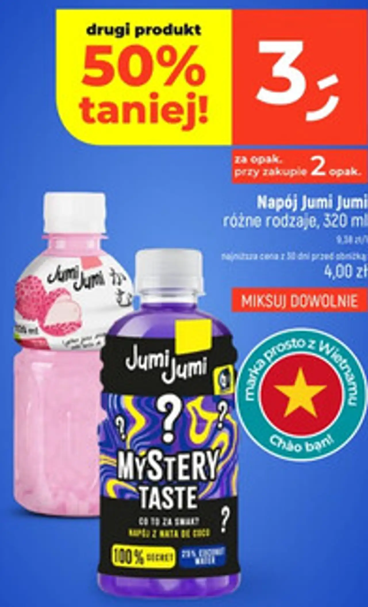 Napój Jumi Jumi różne rodzaje, 320 ml