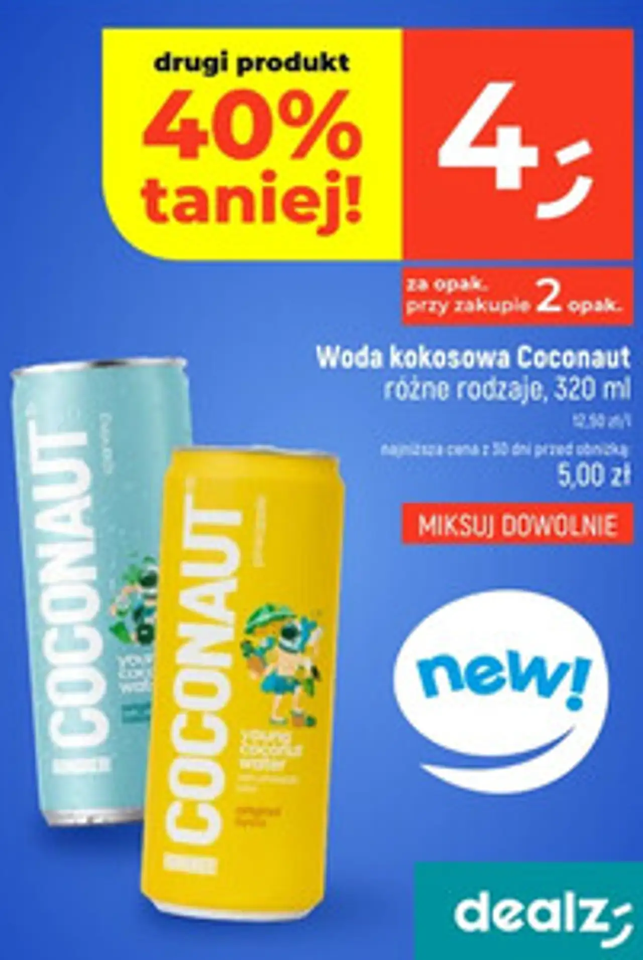 Woda kokosowa Coconaut różne rodzaje, 320 ml