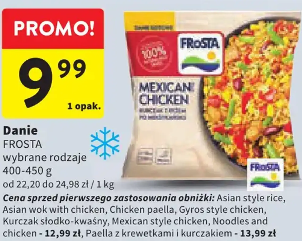 Danie Frosta (wybrane rodzaje)
