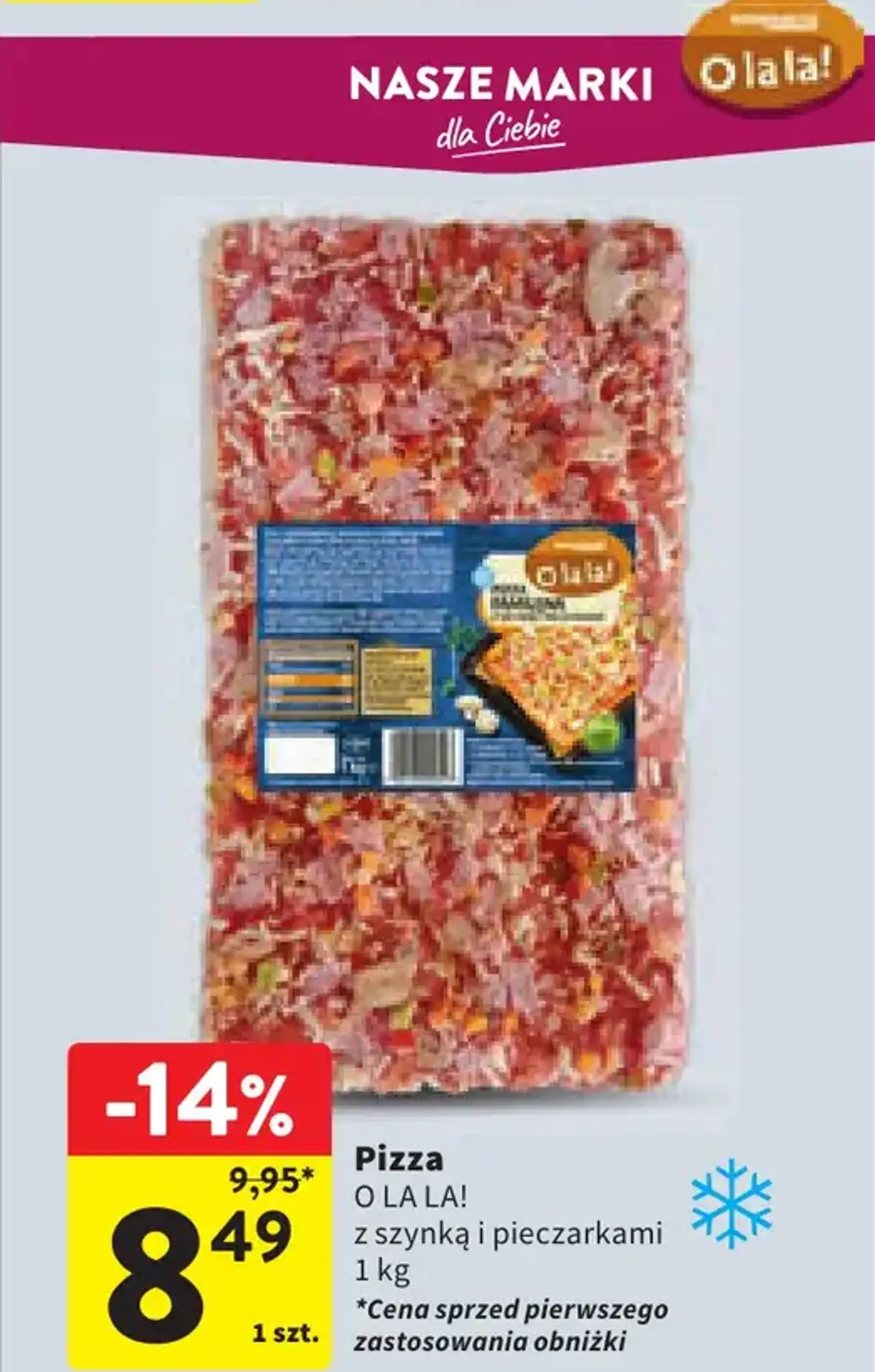 Pizza O la la! z szynką i pieczarkami