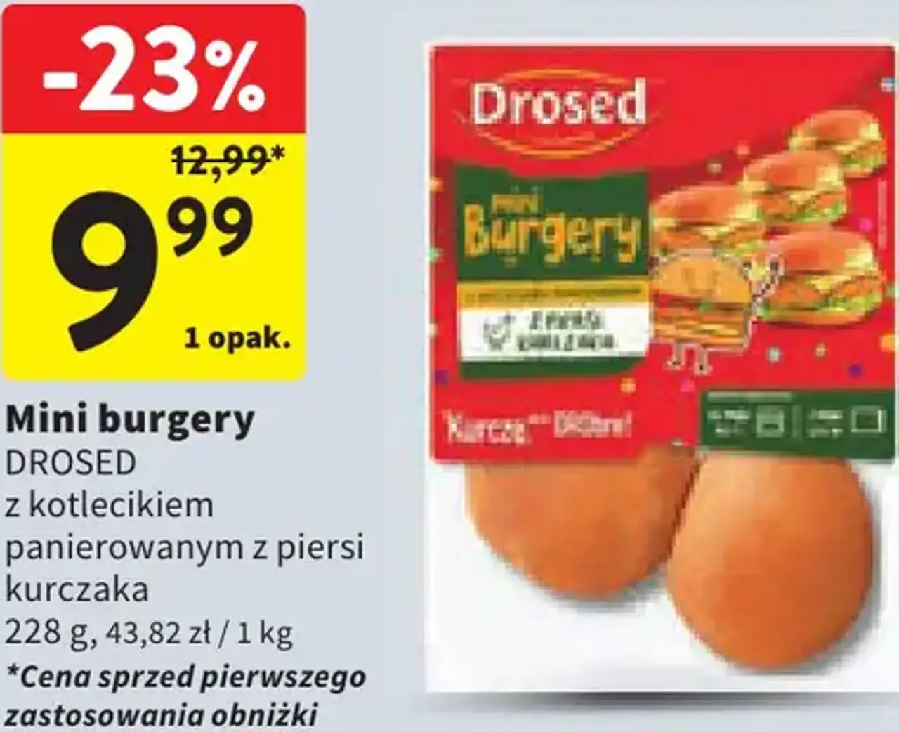 Mini burgery Drosed z kotlecikiem panierowanym z piersi kurczaka