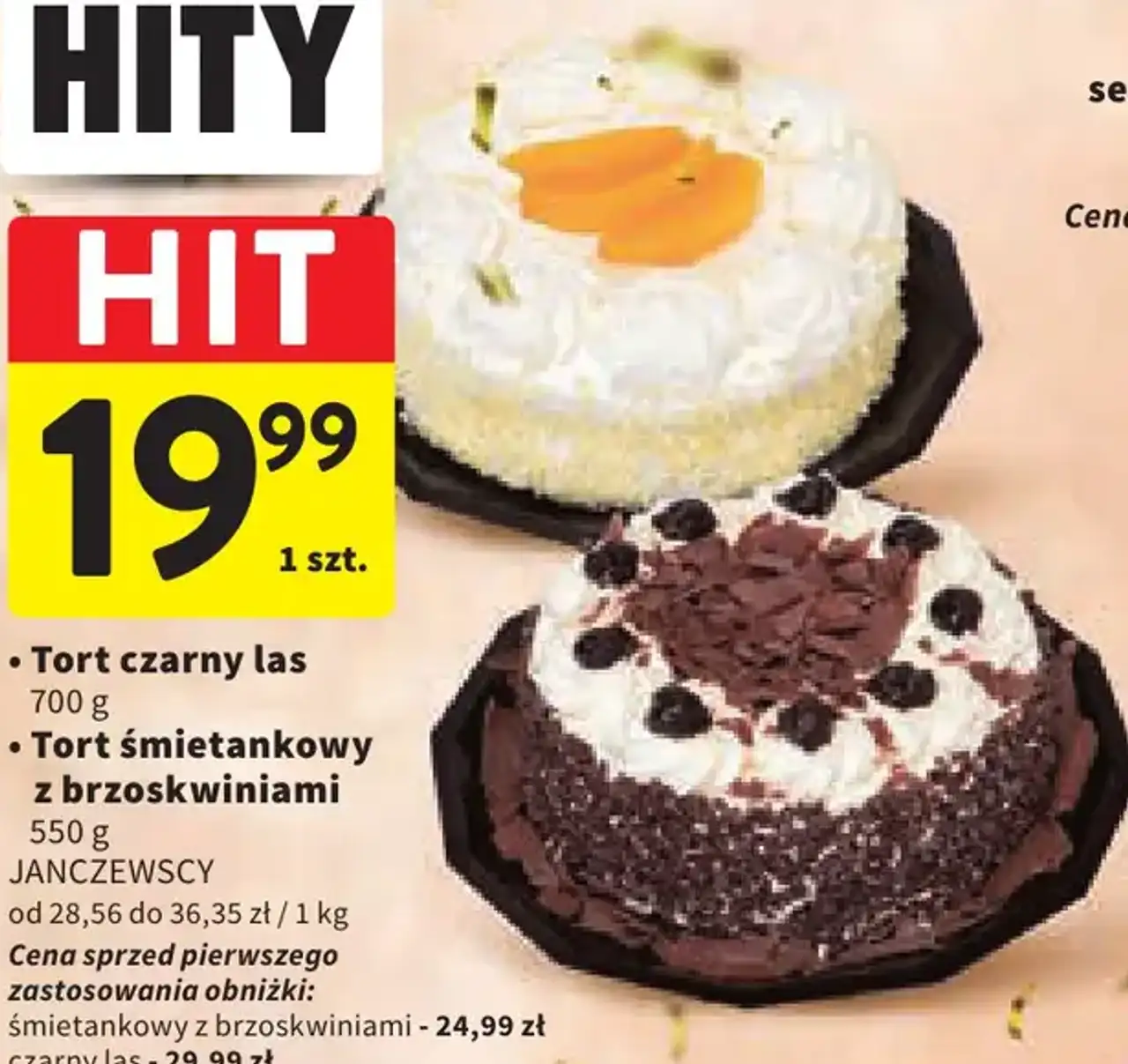 Tort czarny las / Tort śmietankowy z brzoskwiniami Janczewscy
