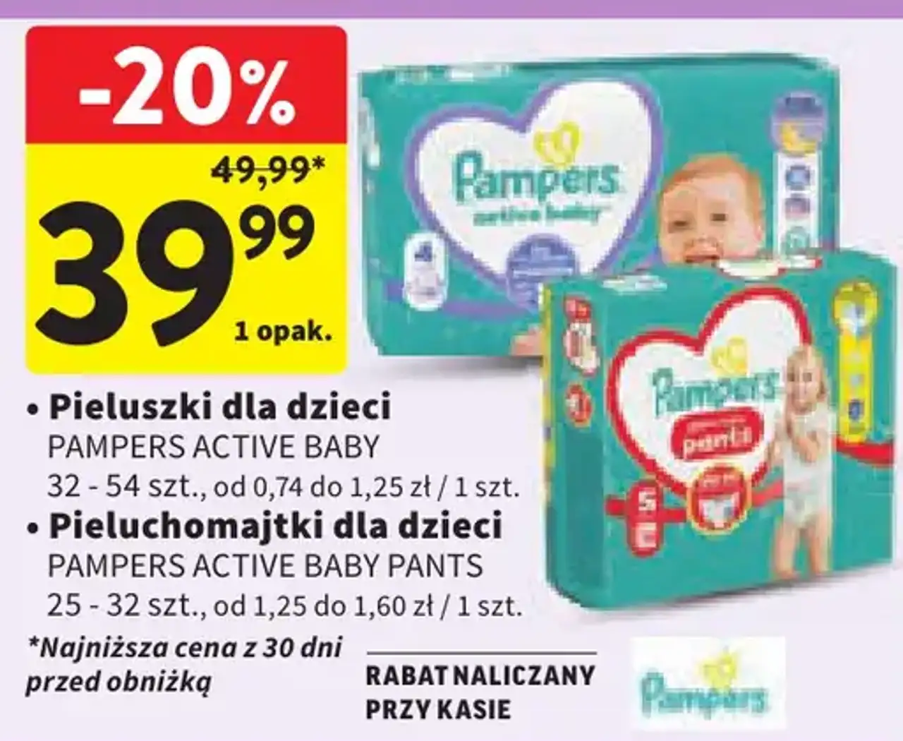 Pieluszki dla dzieci Pampers Active Baby / Pieluchomajtki Pampers Active Baby Pants