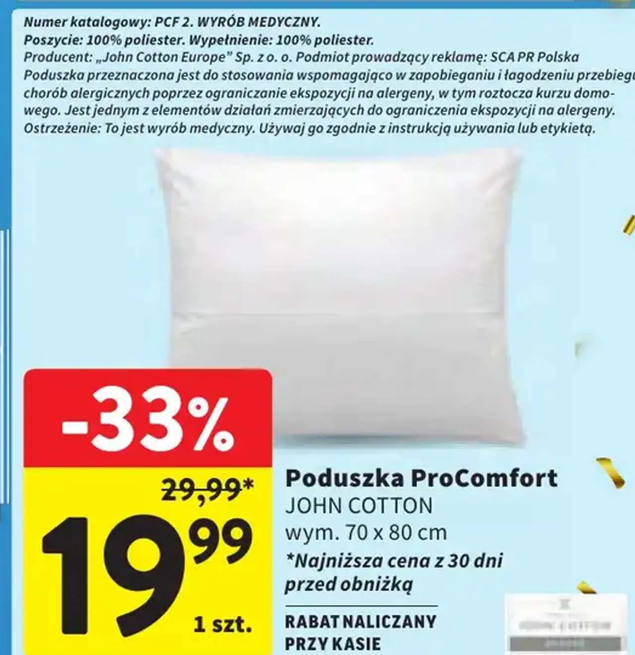 Poduszka ProComfort JOHN COTTON