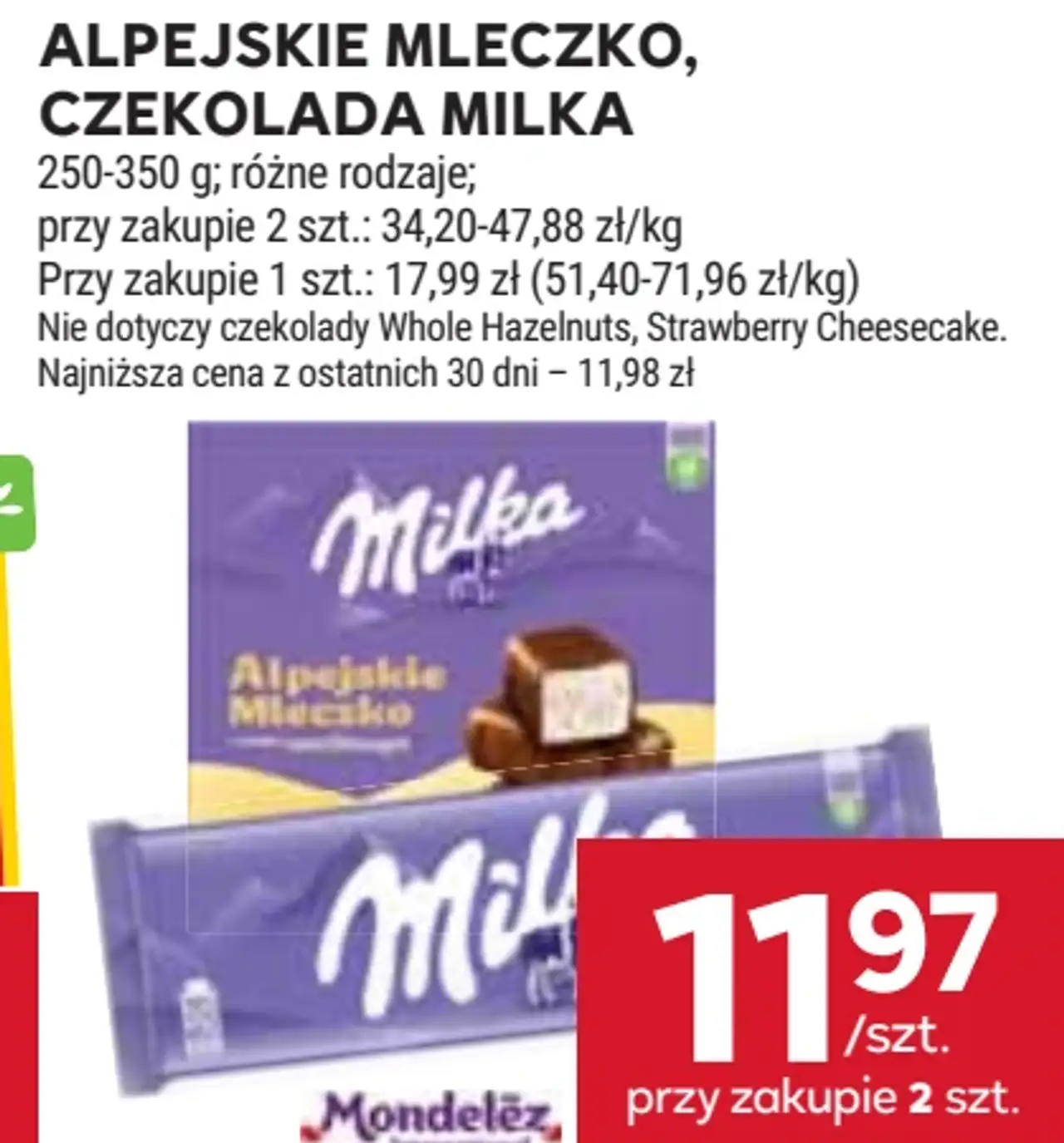 Alpejskie Mleczko, czekolada Milka