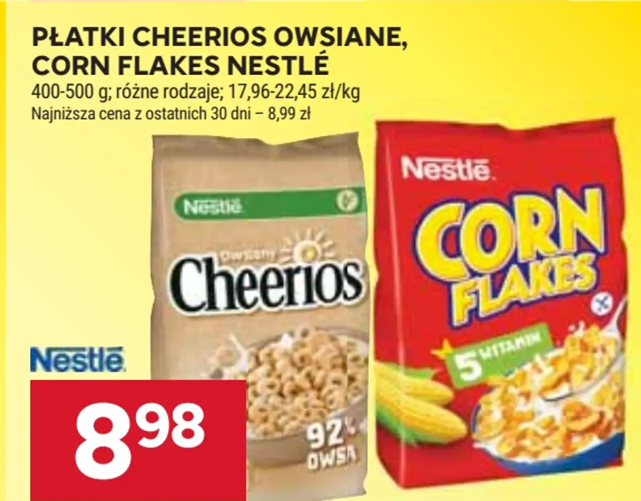 Płatki Cheerios Owsiane, Corn Flakes Nestlé