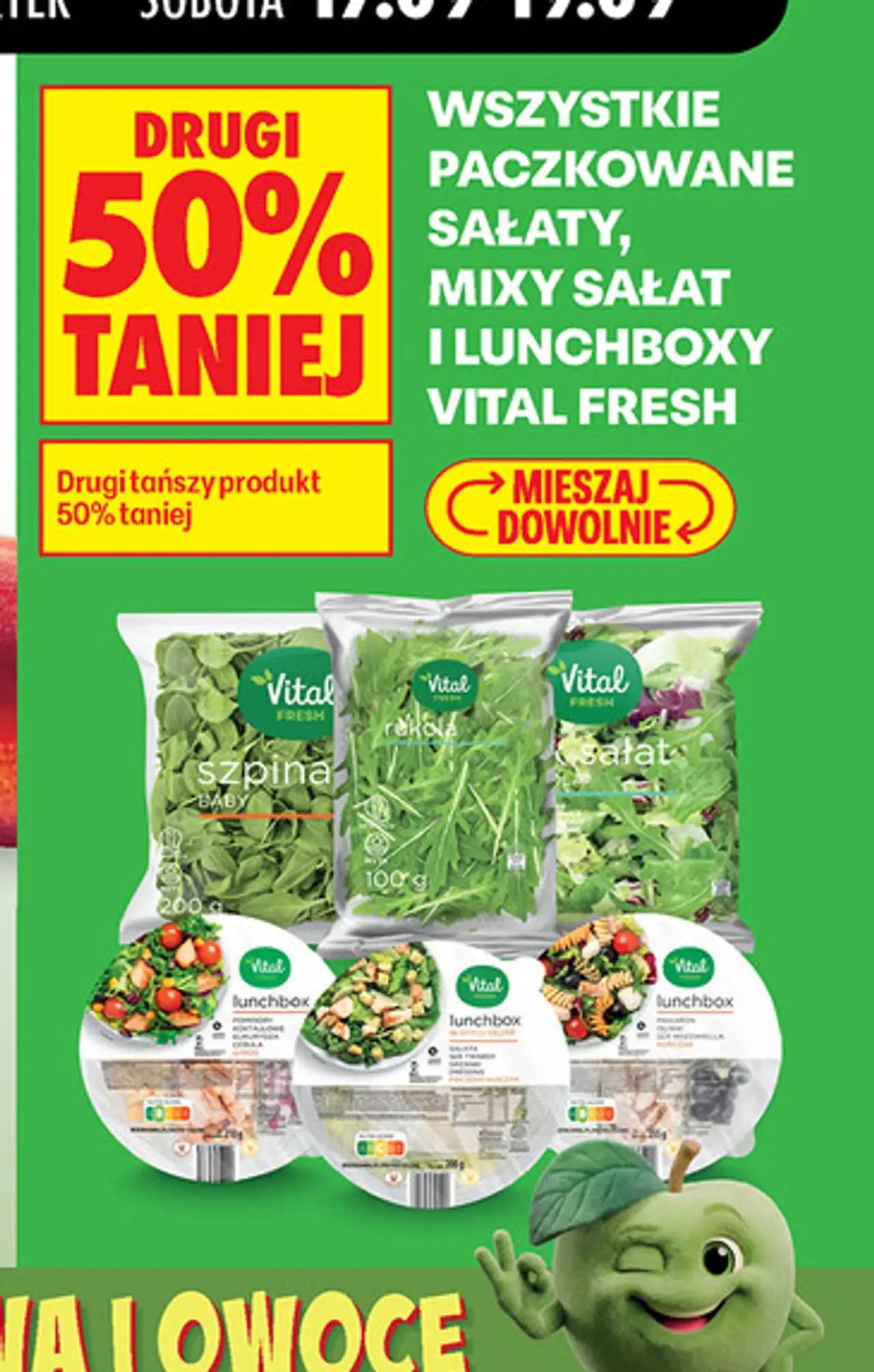Wszystkie paczkowane sałaty, mixy sałat i lunchboxy Vital Fresh