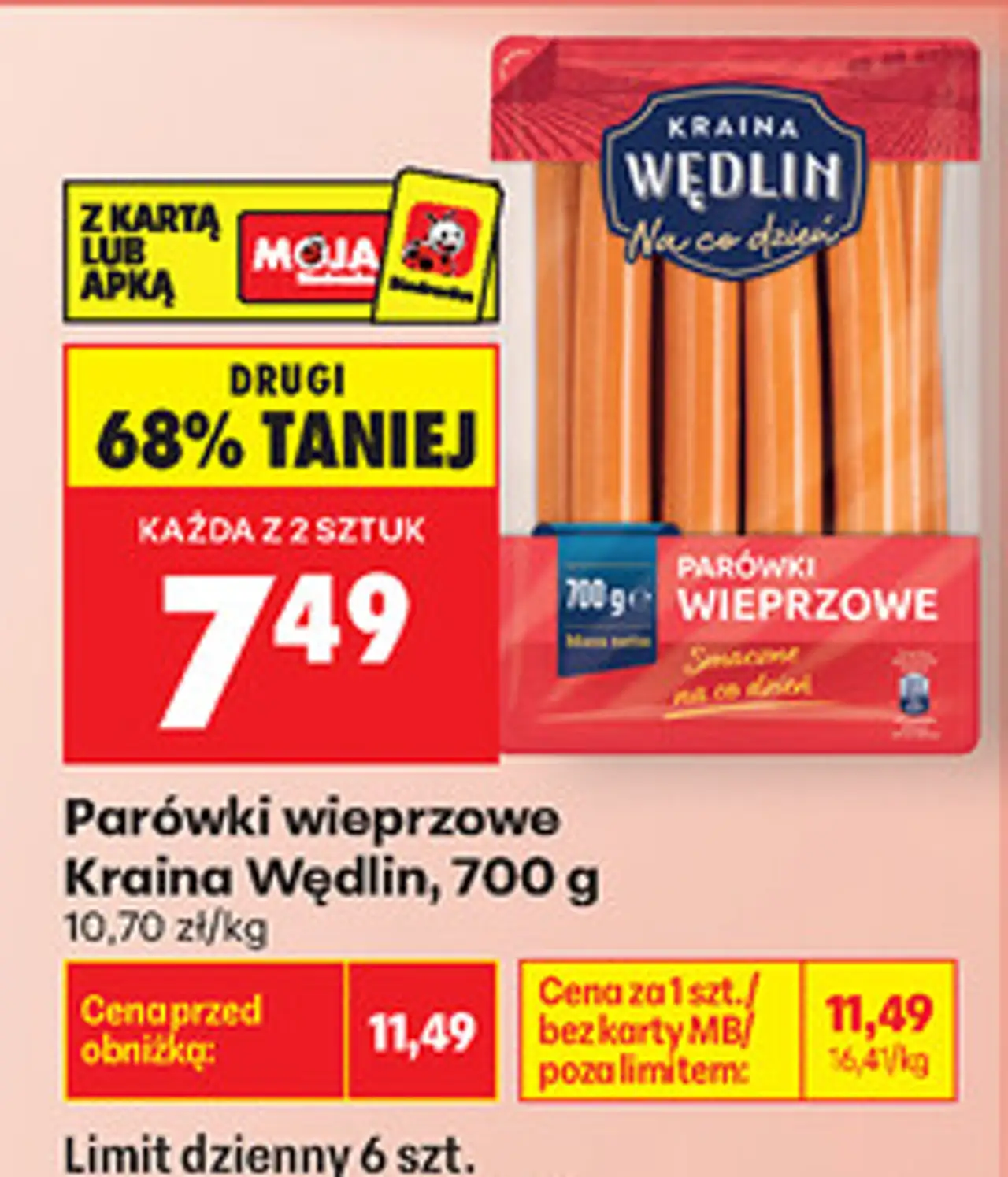 Parówki wieprzowe Kraina Wędlin
