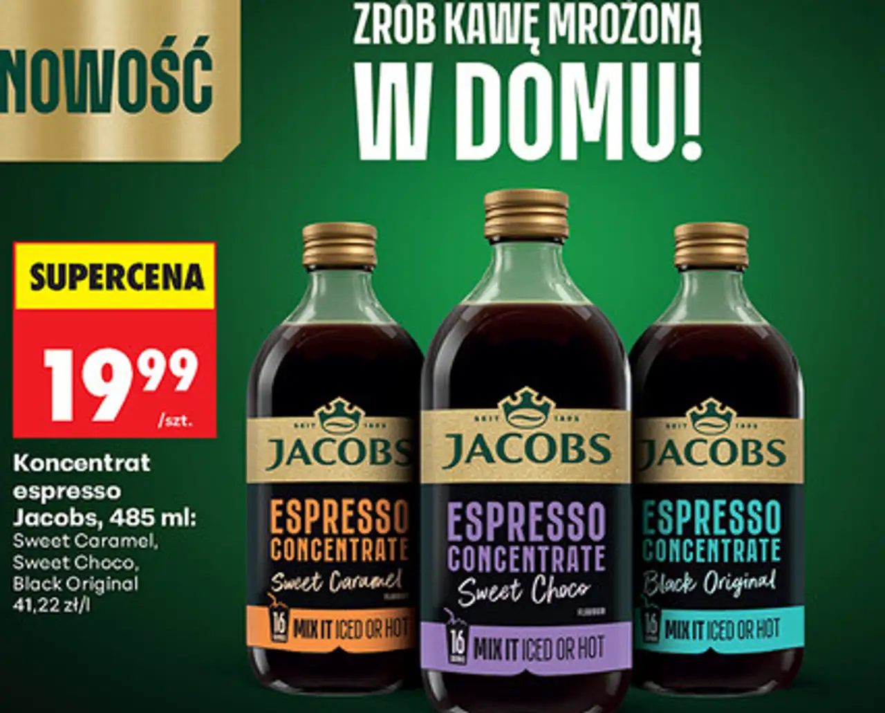 Koncentrat espresso Jacobs, 485 ml: Sweet Caramel, Sweet Choco, Black Original